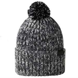The North Face Women's Chunky rib-knit POM-POM Beanie Black/Gardenia Winter hat